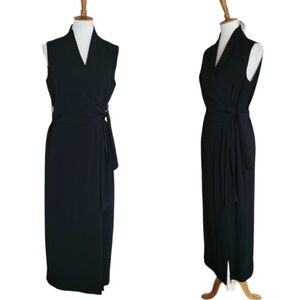 Vintage - Jones New York Black Classic Ankle Length Wrap Dress
